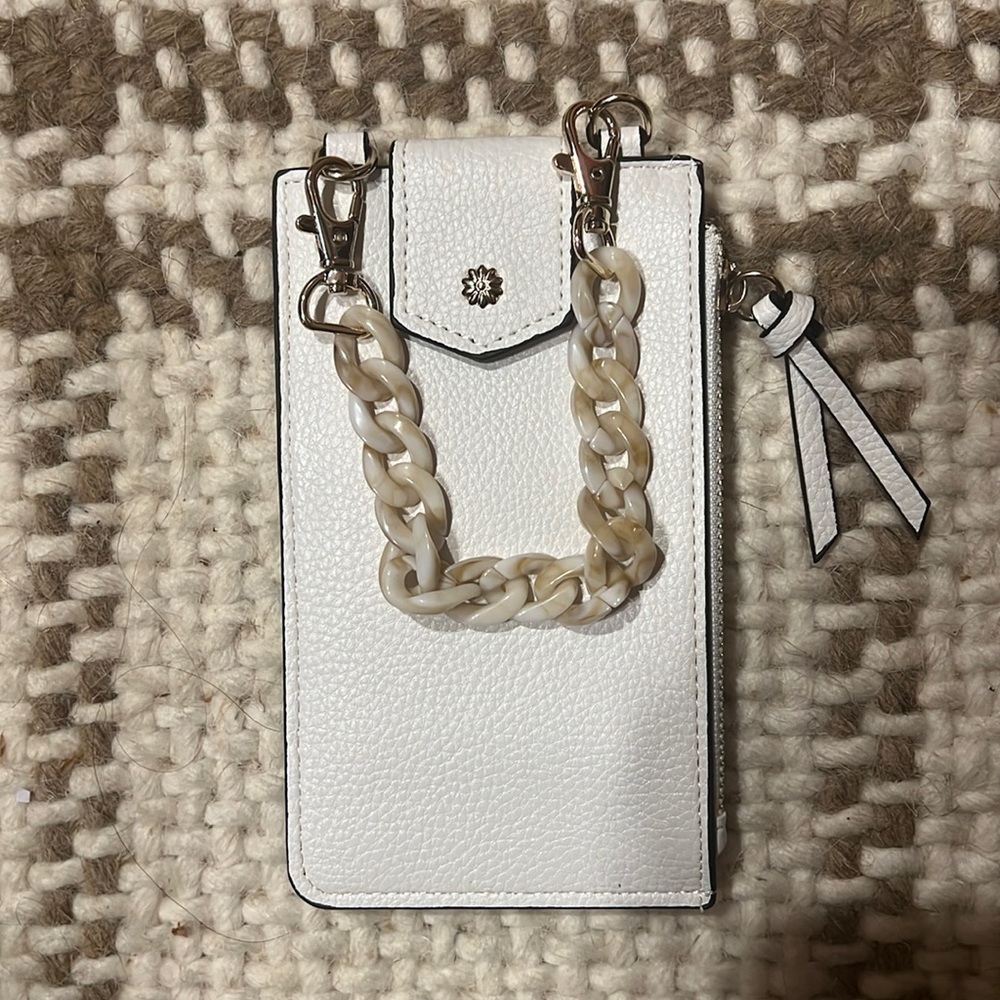 White phone holder with Crossbody strap